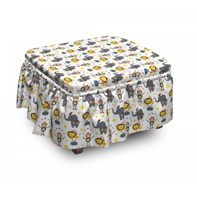 Housse pour repose-pieds doodle cirque animaux