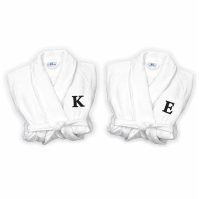 Personalized Embroidered Custom Initials Bathrobes | Cotton Terry Velour Robes