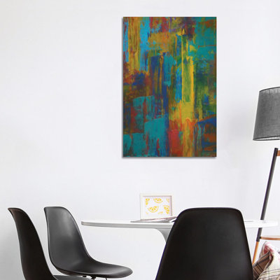 Vertical Brushes by Angel Estevez - Wrapped Canvas Painting