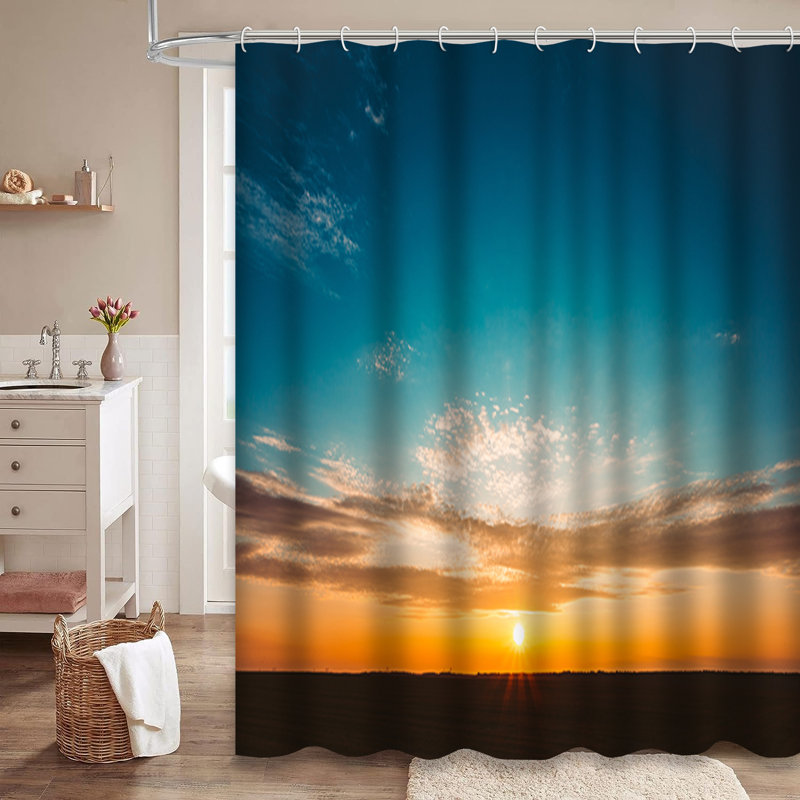 Rideau de douche Natural Sunset, L 72 po x l 84 po