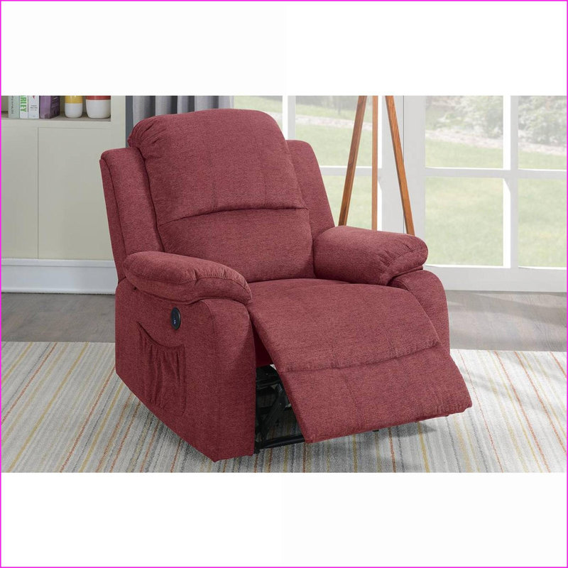 Fauteuils inclinables, inclinables électriques 38 po x 39 po x 39 po | Rouge paprika | Tissu en velours