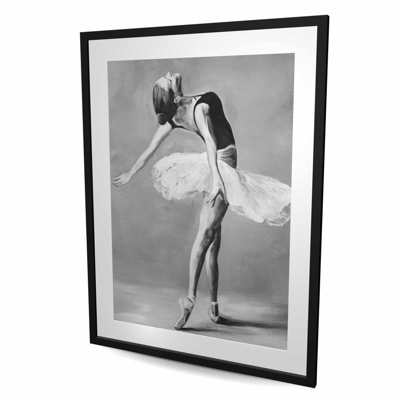 Classic ballet dancer - Monochrome print for home decor, Black