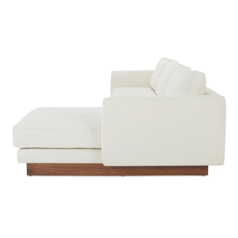 Ashby 112" W 2-Piece Chaise Sectional, White, Right Hand Facing