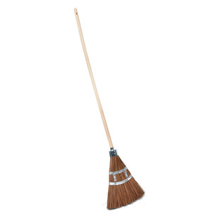 Outdoor Broom Heavy Duty 57” Broomstick With 12” Wide Brush - All Natural Water And Fire-Resistant Piassava Bristles And Wood Handle Brooms For Sweeping Indoor Garage And Garden By Kings County Tools