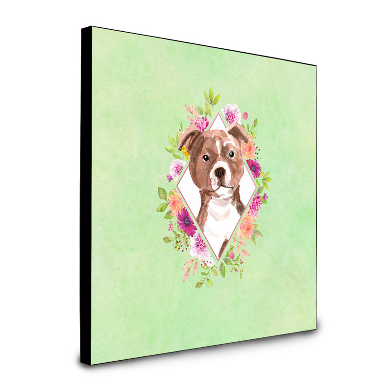 Dollman Animals Artwork Wall Panel, Green, Brown Bull Terrier