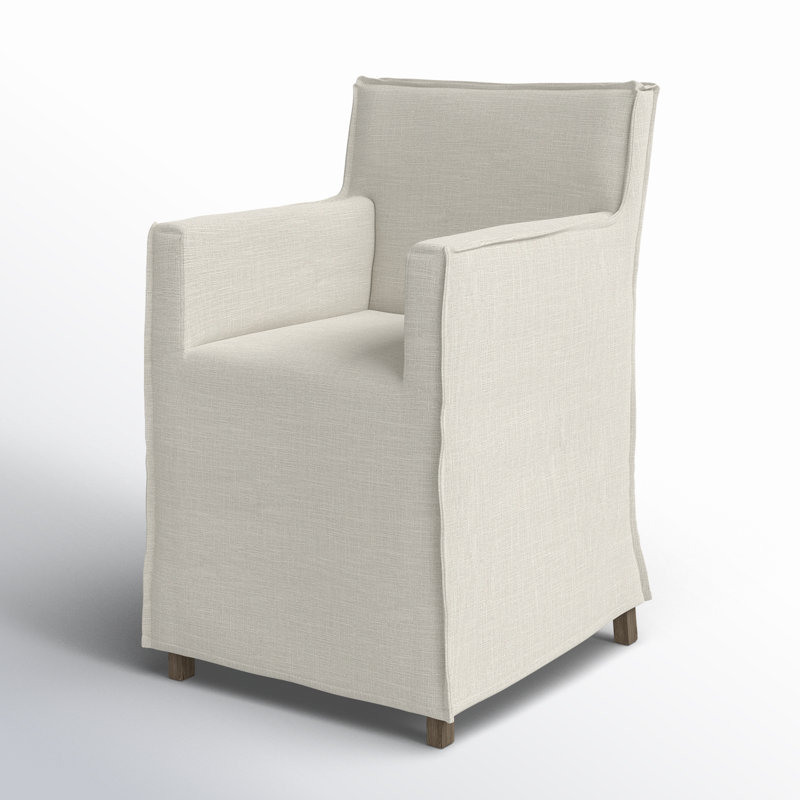 Chaise avec accoudoirs en lin Rosanella