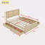 Grand lit plateforme avec rangement en bois avec 4 tiroirs et tête de lit en rotin-297278459