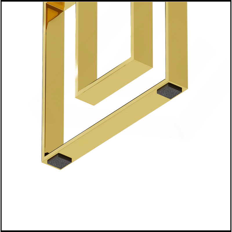Console Table Stainless Steel Glass,Meal Side Table Golden Clear  Bs-02, Golden