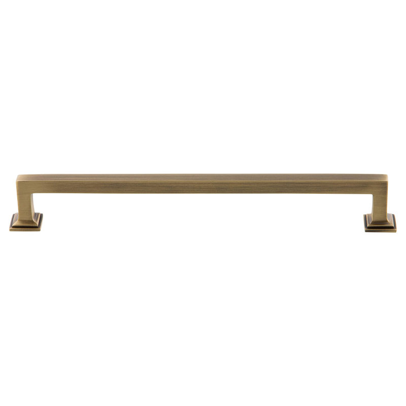 Grandeur Geneva 8" Brass Handle Pull, Vintage Brass