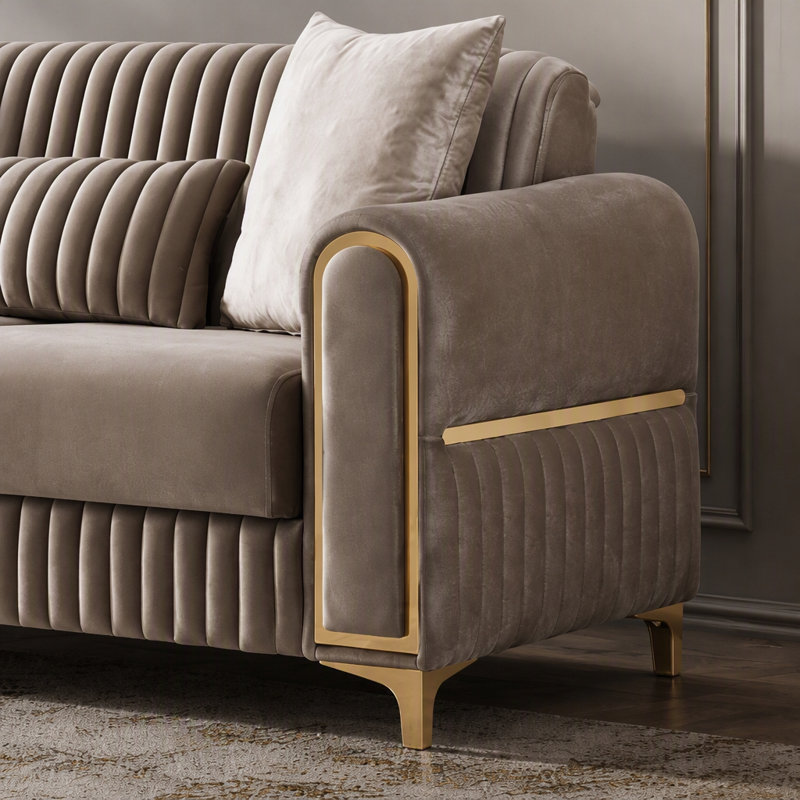 Causeuse convertible en tissu de velours Melody