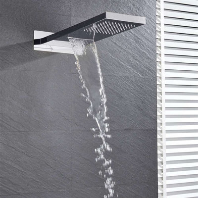 Fontana Ardea 22" Digital Chrome Wall Mount Waterfall Rainfall Shower System (FS145028CNL)
