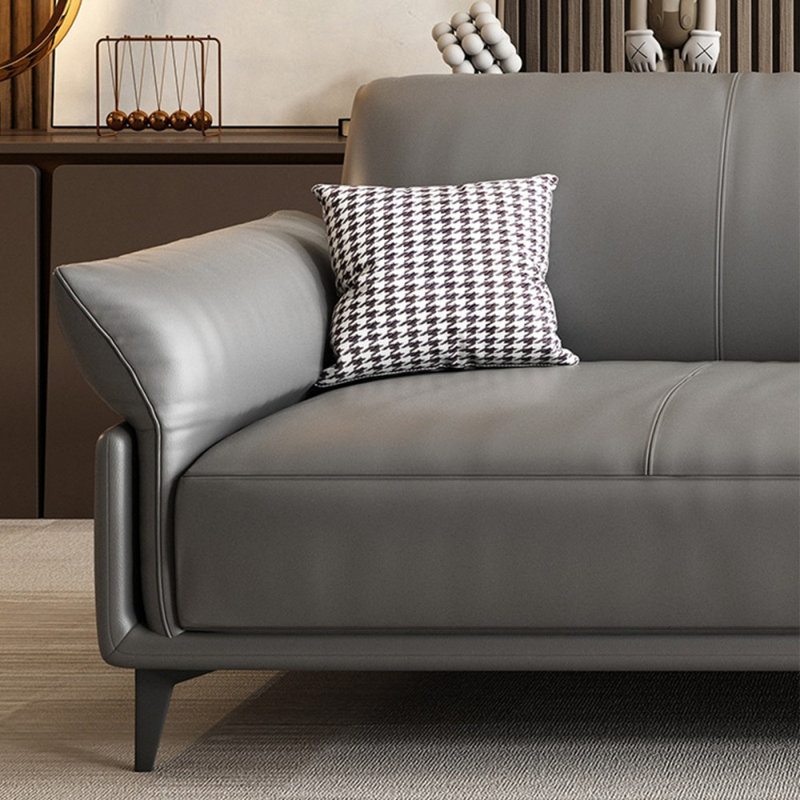 Grey Genuine Leather 2 - Piece Living Room Set