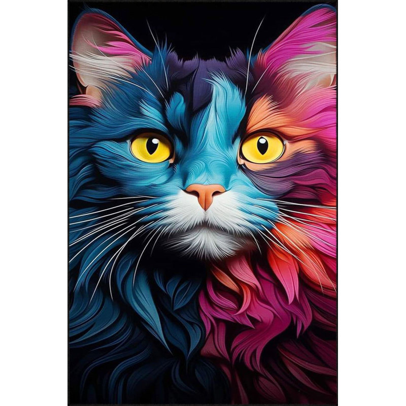 Tapis décoratif multicolore lavable à la machine, Sous-tapis rectangulaire 4 pi 7 po x 6 pi 7 po inc