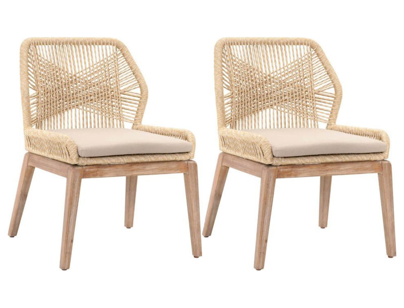 Loom 19.5'' H Upholstered Side Chair, Pumice, Natural Gray Mahogany, Beige