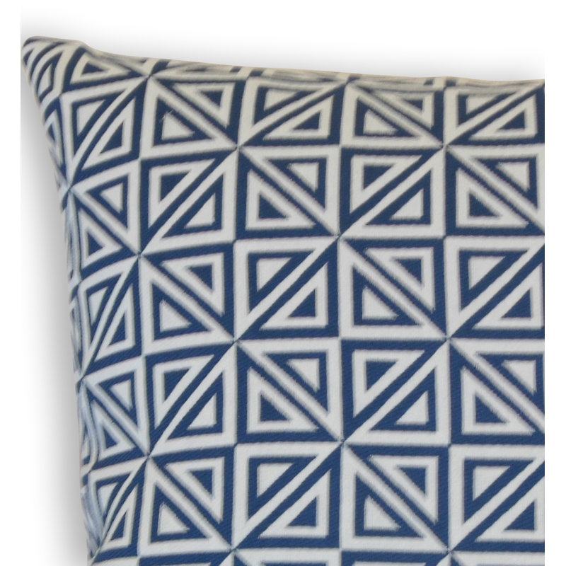 Coussin décoratif géométrique Inaya, Hauteur (18 po) x largeur (18 po), Marina