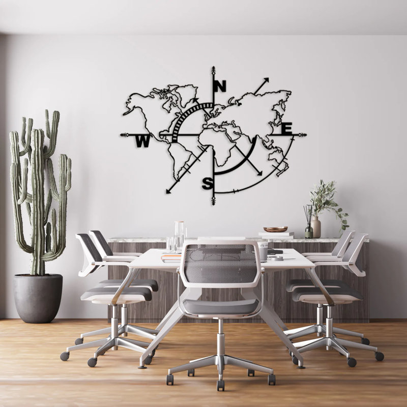 Industrial Cities & Countries Wall Decor on Metal, 100cm H x 140cm W x 1.5cm D