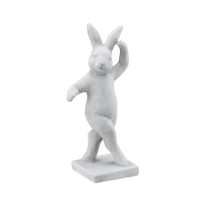 Cottontail Whimsical White Resin Rabbit Statue
