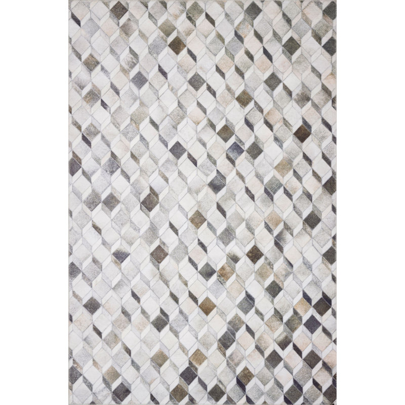 Tapis ivoire à motif géométrique Rogers, Rectangle 2 pi 3 po x 3 pi 9 po