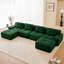  Canapé modulaire moderne en velours côtelé de forme moderne en U avec 2 roulettes, conception ergonomique, base antidérapante, sans assemblage, passepoil perlé, glissade de conception pour le salon-345230401-345230404