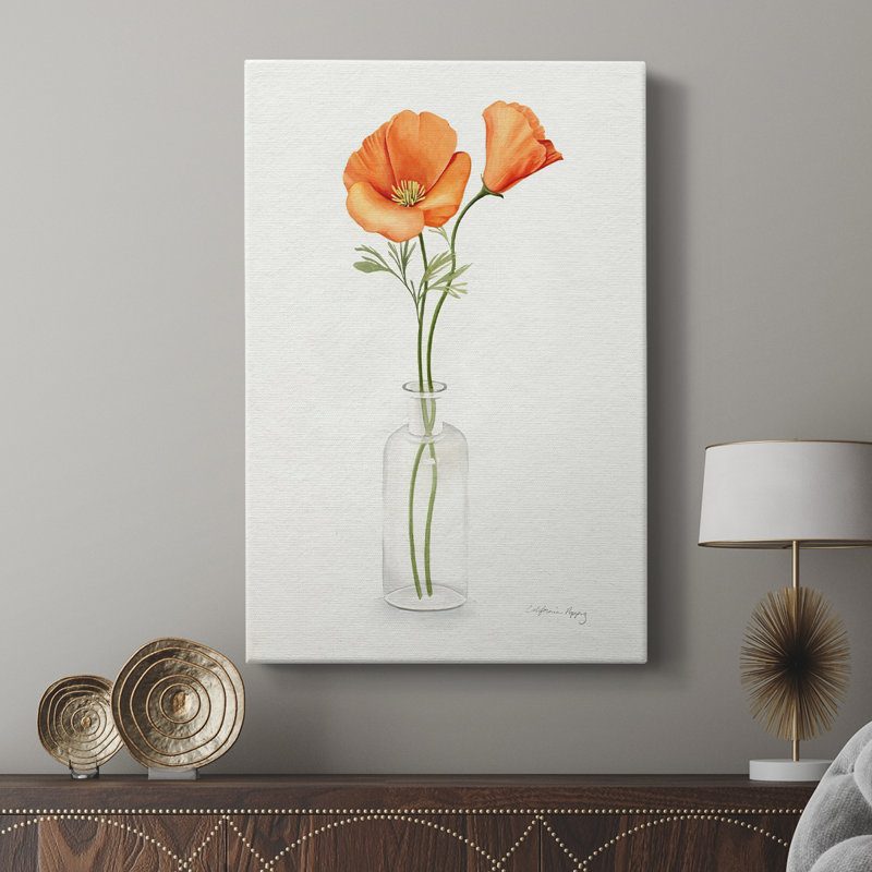 California Poppy Vase II - galerie sur mesure Cavas, H 18 po x l 12 po