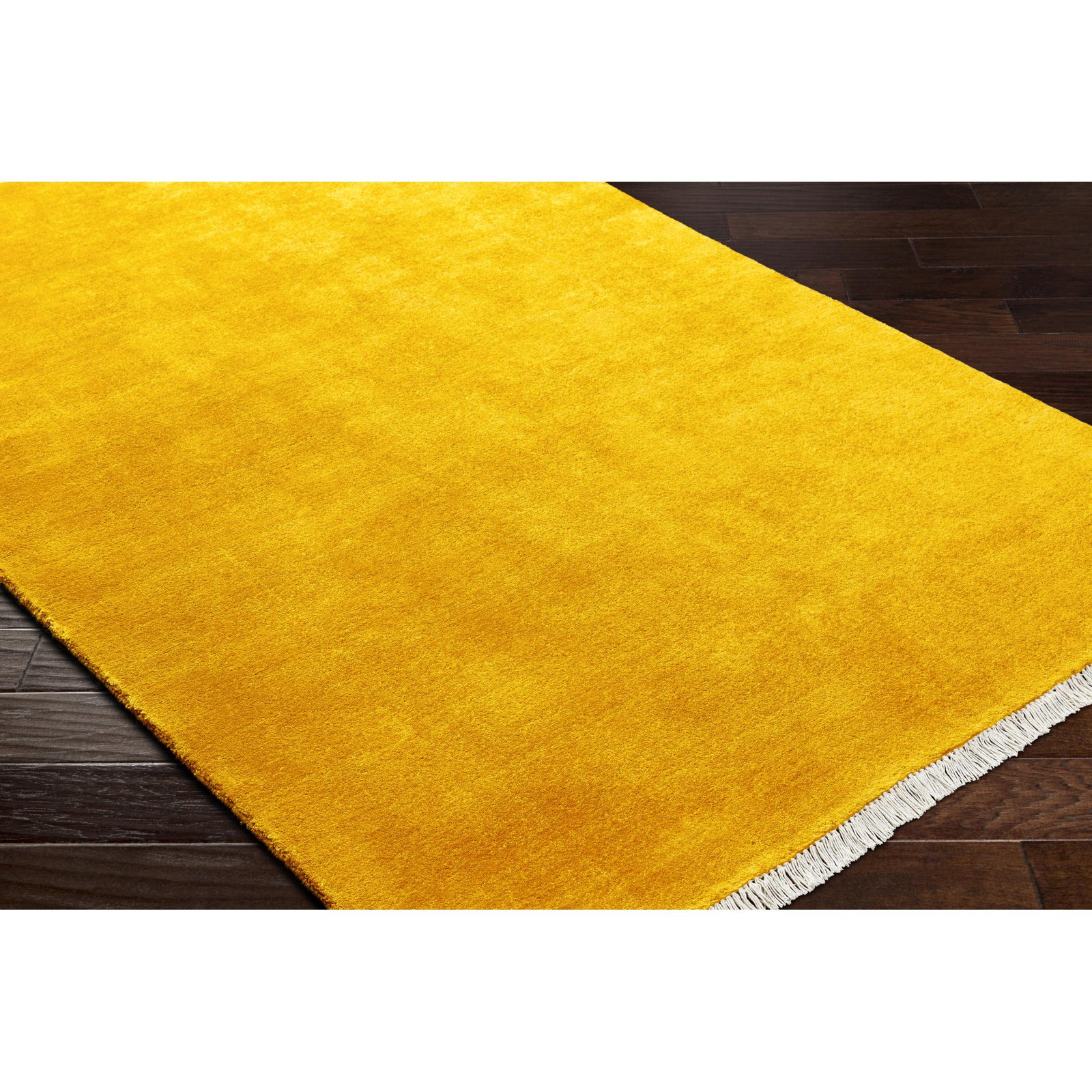 Clio Handmade Wool Yellow Rug, Rectangle 2' x 3'