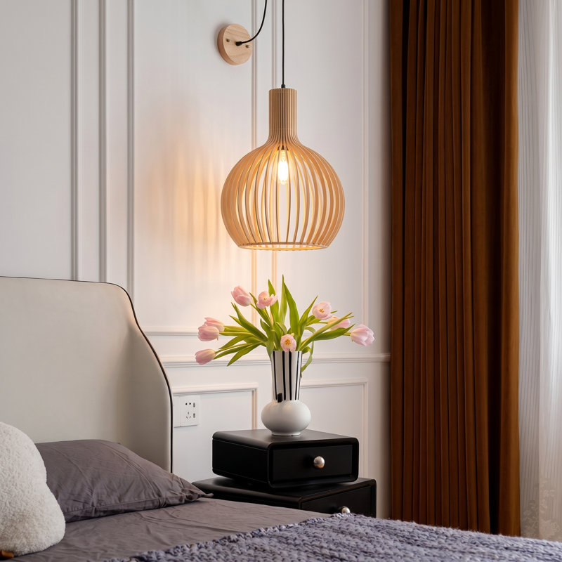 Malpress 1 - Light Light Brown Single Pendant, 14.96" H x 11.02" W x 11.02" D