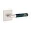 Ensemble de leviers d'intimité Emtek Select, rosette Quincy, tige en T, poignée en marbre vert, l 5,875 po x L 5,875 po-97982465-123174978
