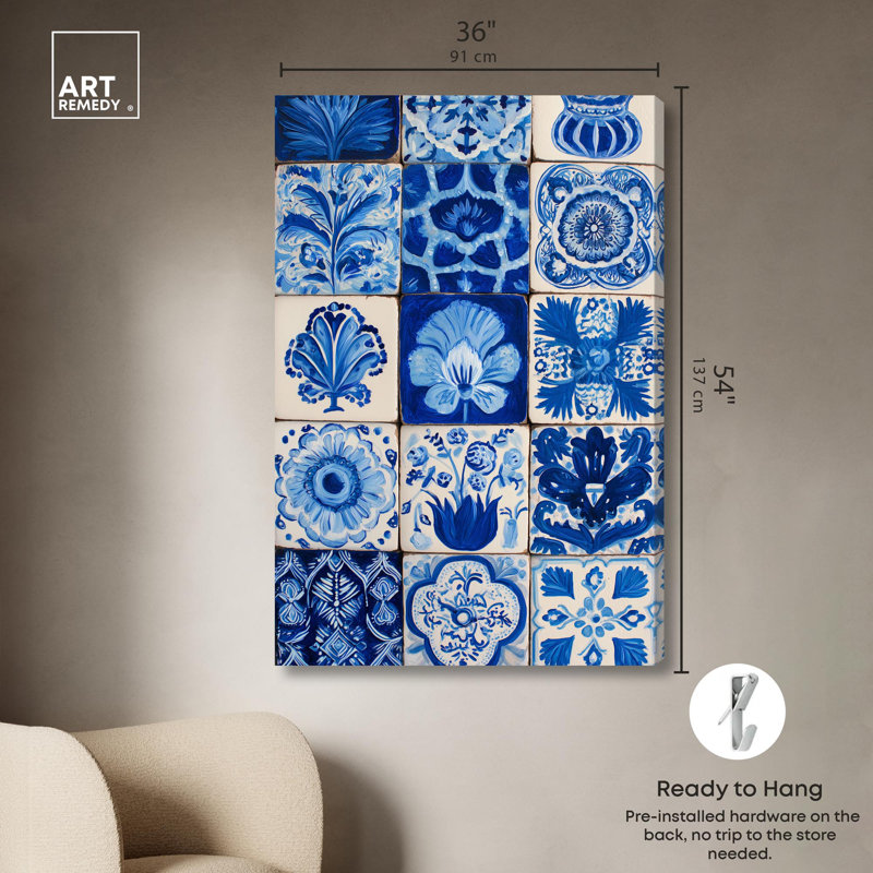 «Lazuli Layout Layout Coastal Wall Art» par Art Remedy, galerie tendue, 36 x 54, Toile tendue avec châssis, H 54 po x l 36 po