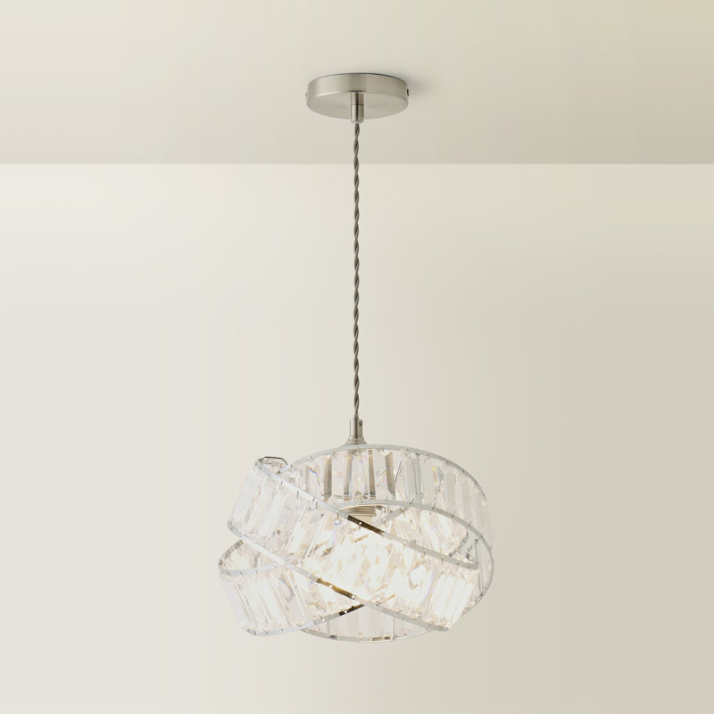 Hudson 19.5cm H Metal Novelty Pendant Shade ( Clip On ) in Silver, Not Included