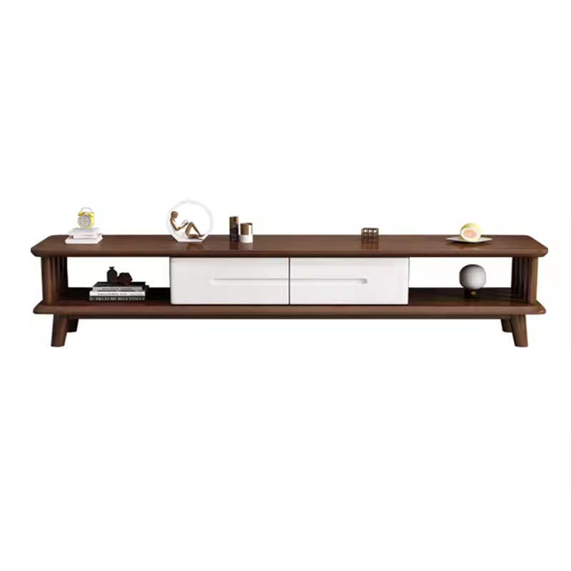Crédence de rangement, Brun / blanc, H 16,93 po x L 70,86 po x l 15,75 po