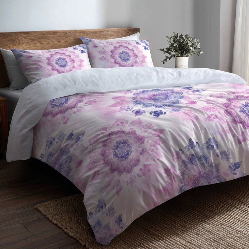 Ensemble de literie marocaine 3 pièces - Ensemble de housse de couette pastel Boho Mandala