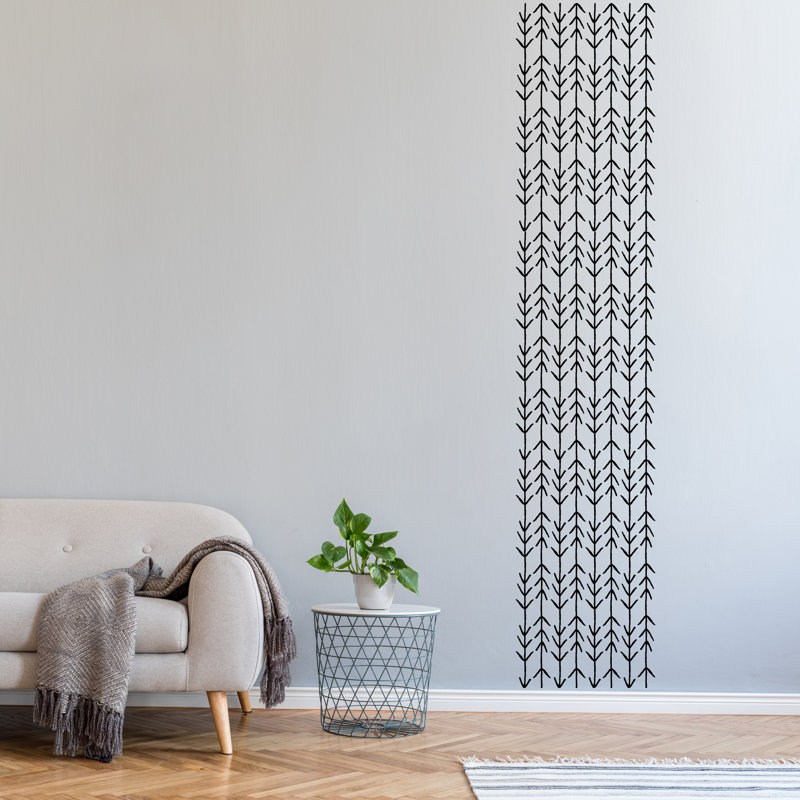 3884 Abstract Non-Wall Damaging Wall Decal, Black