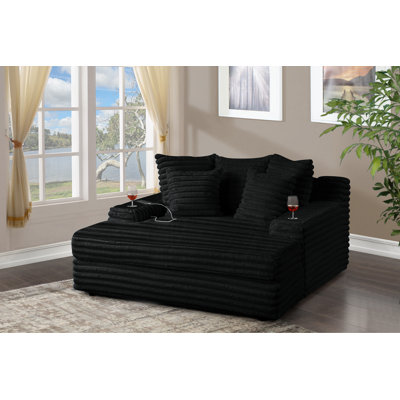 Chaise longue Big Cozy avec motif rayé 2 po
