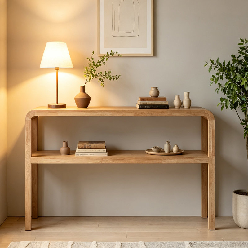 Console Wabi-Sabi, H 29,9 po x l 47,2 po x P 13,8 po, Brun, Brun, Brun