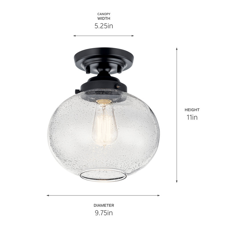 Plafonnier semi-encastré en verre Myren