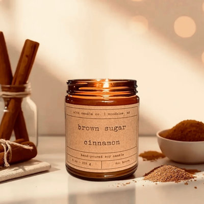 Brown Sugar Cinnamon Scented Soy Candle