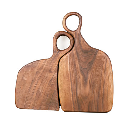 A Set Of 2 Walnut Chopping Boards High-Quality Handmade Kitchen Chopping Boards