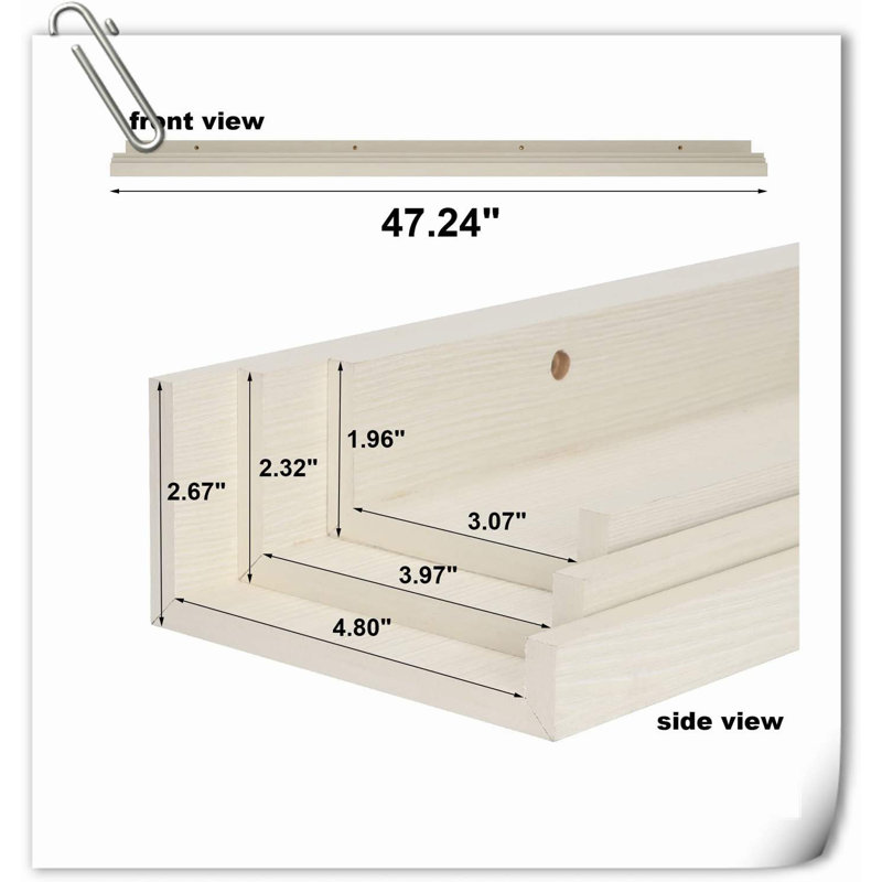 Chakera 3 Piece Wood Floating Shelf, Beige