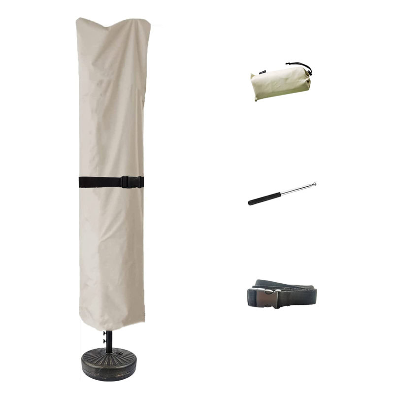 Housse imperméable rectangulaire pour parasol de patio (beige)