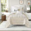 Ensembles de literie pour lit simple / simple TG, édredon 100% microfibre brossée avec coussins décoratifs