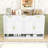 Farmhouse Sideboard with 3 Drawers, Adjustable Shelves and Open Storage-796955837