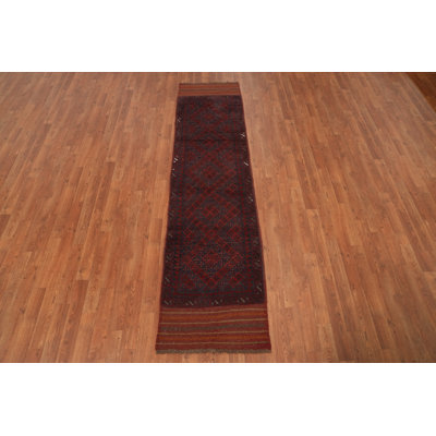 Tapis de couloir unique en laine 8 pi 2 po x 2 pi 0 po rouge