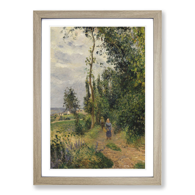 Landscape in Pontoise by Camille Pissarro - Picture Frame Painting, Oak Framed, 36cm H x 27cm W x 2cm D