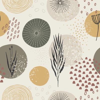 Beige Abstract Pattern Wallpaper