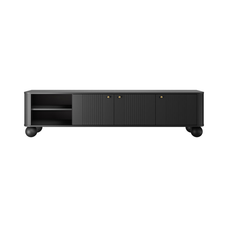 Dayzee Unfinished TV Stand for TVs up to 55", Black/Gold