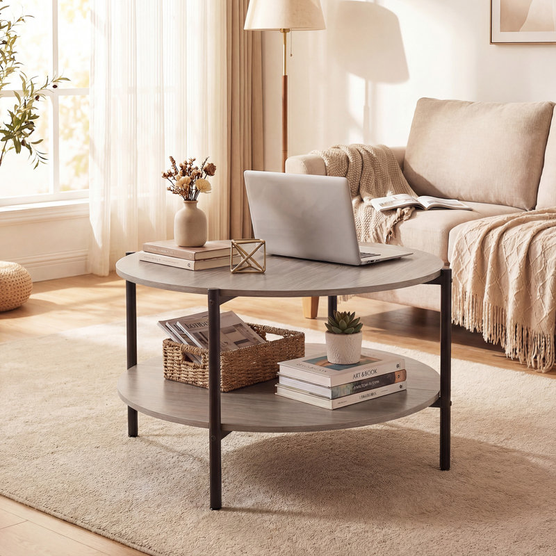 Coffee Table with Storage, Grey
