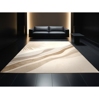 Tapis beige délavé à la machine Ortmund Coconut Palm