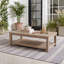 Table basse de patio à deux niveaux en aluminium à lattes