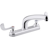 , 1.8 gpm Triton Bowe 1.5 gpm Kitchen Sink Faucet with 8-316 In. Swing Spout, Aerated Flow and Wristblade Handles