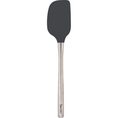 Tovolo Flex-Core Silicone Spatula with Stainless Steel Handle for Cooking and Baking, Charcoal